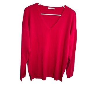 Staccato Women's‎ Size Medium Kehlani V-Neck Sweater Bright Pink Tunic Length